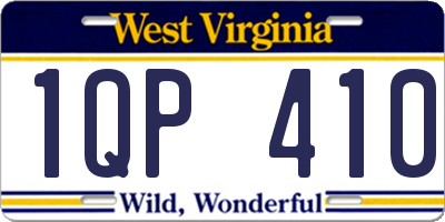 WV license plate 1QP410
