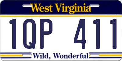 WV license plate 1QP411