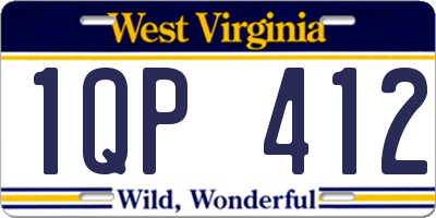 WV license plate 1QP412