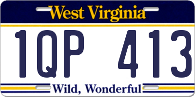WV license plate 1QP413