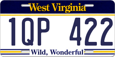 WV license plate 1QP422