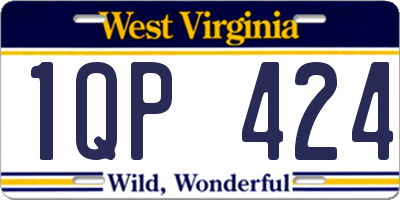 WV license plate 1QP424
