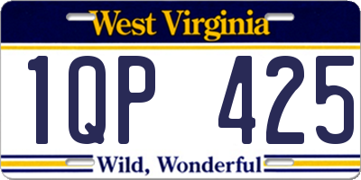 WV license plate 1QP425