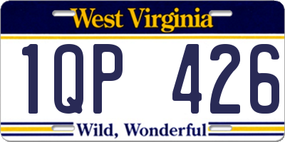 WV license plate 1QP426