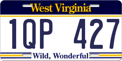 WV license plate 1QP427