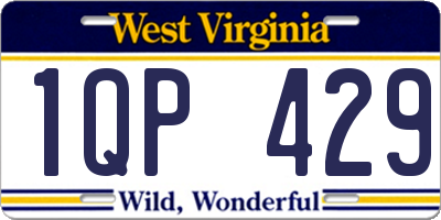 WV license plate 1QP429