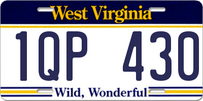 WV license plate 1QP430