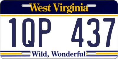 WV license plate 1QP437
