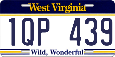WV license plate 1QP439