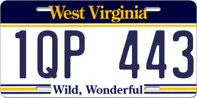 WV license plate 1QP443