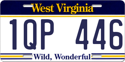WV license plate 1QP446