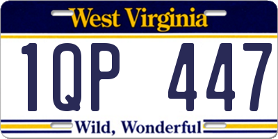 WV license plate 1QP447