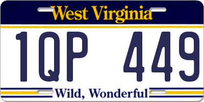 WV license plate 1QP449