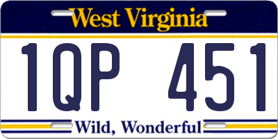 WV license plate 1QP451
