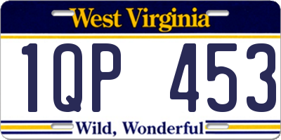 WV license plate 1QP453
