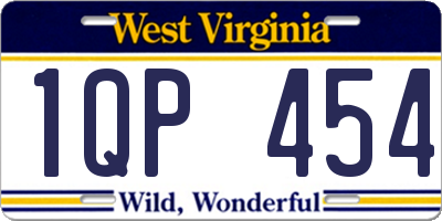 WV license plate 1QP454
