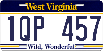 WV license plate 1QP457