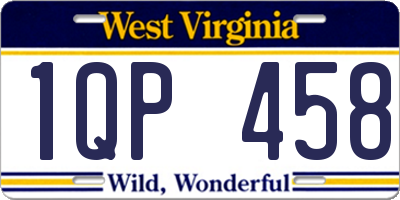 WV license plate 1QP458