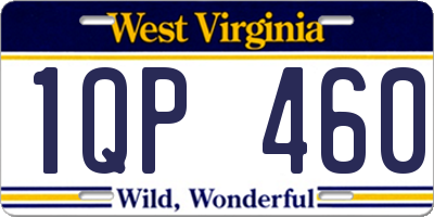 WV license plate 1QP460