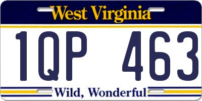 WV license plate 1QP463