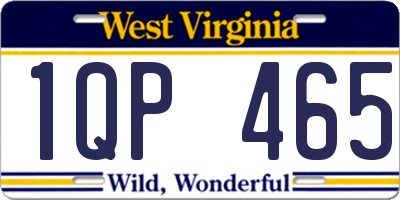 WV license plate 1QP465