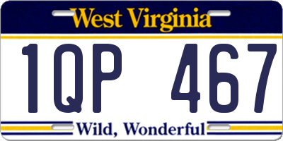WV license plate 1QP467