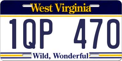 WV license plate 1QP470