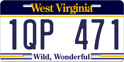WV license plate 1QP471