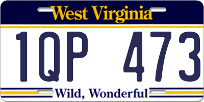 WV license plate 1QP473