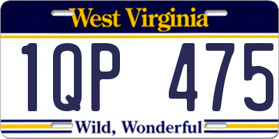 WV license plate 1QP475