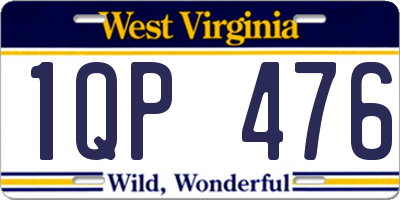 WV license plate 1QP476