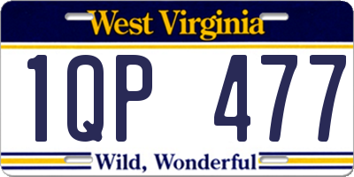 WV license plate 1QP477