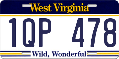 WV license plate 1QP478