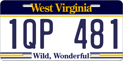 WV license plate 1QP481
