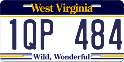 WV license plate 1QP484