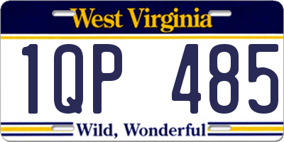 WV license plate 1QP485