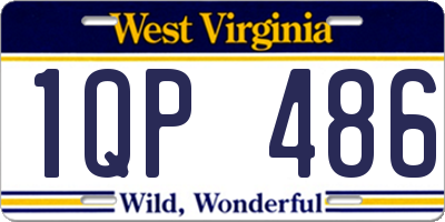 WV license plate 1QP486