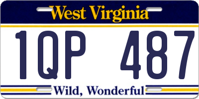 WV license plate 1QP487