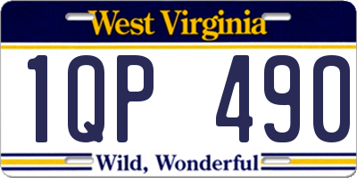 WV license plate 1QP490