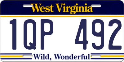 WV license plate 1QP492