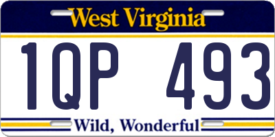 WV license plate 1QP493