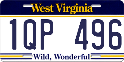 WV license plate 1QP496