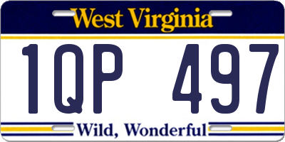 WV license plate 1QP497