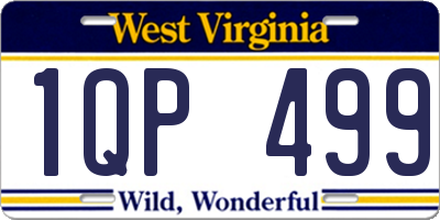 WV license plate 1QP499