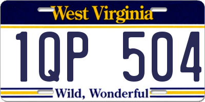 WV license plate 1QP504