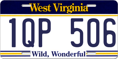 WV license plate 1QP506