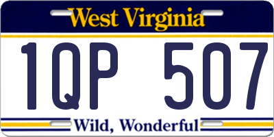 WV license plate 1QP507