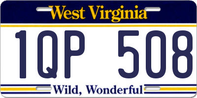 WV license plate 1QP508
