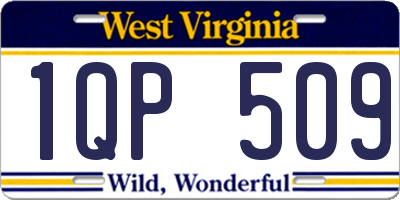 WV license plate 1QP509