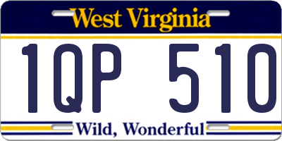 WV license plate 1QP510